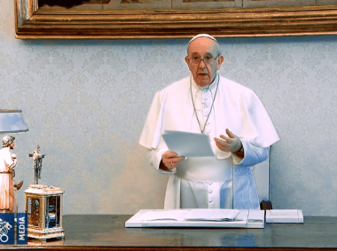 Pope in ‘good spirits’ despite double pneumonia