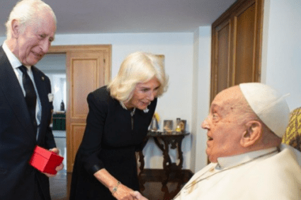 King Charles meets Pope Francis